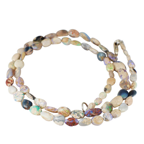 *AN OPAL FIELD SEMI-BLACK SOLID AUSTRALIAN OPAL NECKLACE