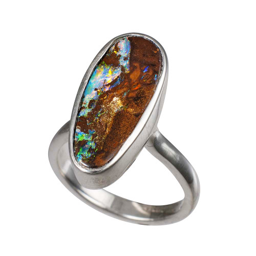 *   BRILLIANT EARTH STERLING SILVER AUSTRALIAN SOLID OPAL RING