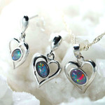 *MATRYOSHKA DOLL STERLING SILVER AUSTRALIAN OPAL JEWELLERY SET