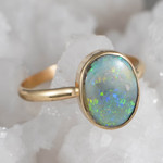 *1 TAYE 14KT GOLD & DIAMOND AUSTRALIAN OPAL JEWELRY SET
