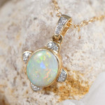 *1 TAYE 14KT GOLD & DIAMOND AUSTRALIAN OPAL JEWELRY SET