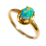 * AIRE 14KT GOLD & DIAMOND AUSTRALIAN OPAL JEWELRY SET
