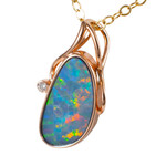 * BRE 14KT ROSE GOLD & DIAMOND AUSTRALIAN OPAL JEWELRY SET