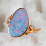 * BRE 14KT ROSE GOLD & DIAMOND AUSTRALIAN OPAL JEWELRY SET