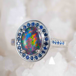 SWEET VALENTINE STERLING SILVER AUSTRALIAN OPAL JEWELRY SET