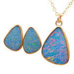* NILE TREASURE 18KT ROSE GOLD FILLED OPAL JEWELRY SET